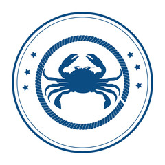 crab delicious seafood menu icon vector illustration design