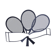 tennis sport rackets emblem vector illustration design