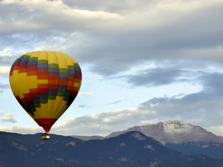 Hot Air Balloon Over Pikes Peak