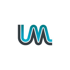 Initial Letter LM UM Linked Design Logo