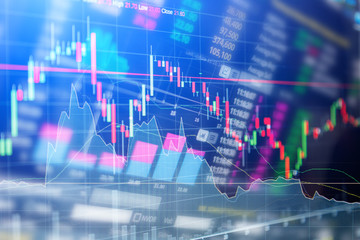 Statistic graph stock market data and finance indicator analysis