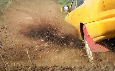 Foto auf Alu-Dibond Rally car turning in track © toa555