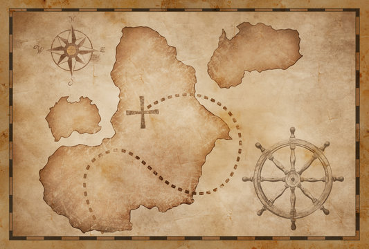 Fototapeta pirates treasure old map