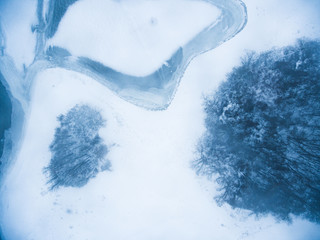 Drone View of Ice and Snow