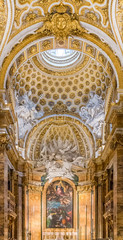 Ornate interior of the Church of San Luigi dei Francesi in Rome