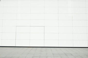 Large blank billboard on a street wall,  banners with room to add your own text