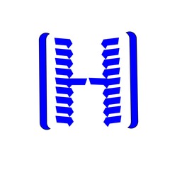 initial letter H logo vector blue color