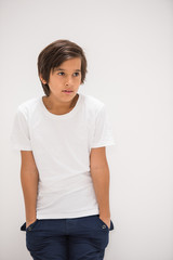 A boy posing in studio