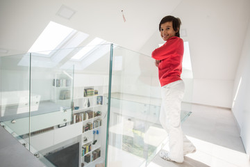 Fototapeta na wymiar Child inside interior of modern home