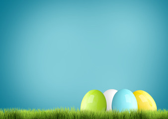 easter eggs background 3d render