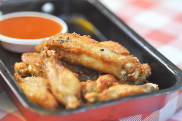 fried chicken with chili sauce