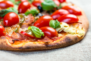 tasty pizza on a the table