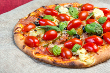 tasty pizza on a the table