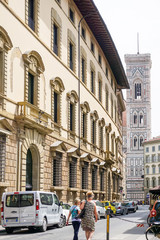 Fototapeta premium FLORENCE, ITALY - July 25, 2016. Street view of Old Town Florenc