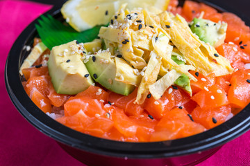 japanese food Mix Sashimi Chirashi Rice Bowl