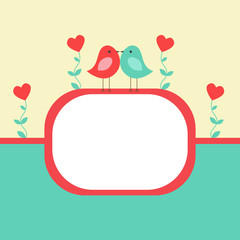 Vector frame card with a romantic theme.