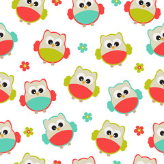 Obraz premium Vector seamless pattern on the theme of birds.