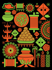 Happy Makar Sankranti festival celebration background