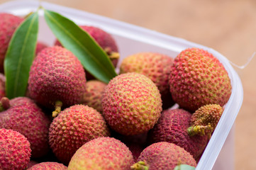 Close up fresh lychee - Selective focus