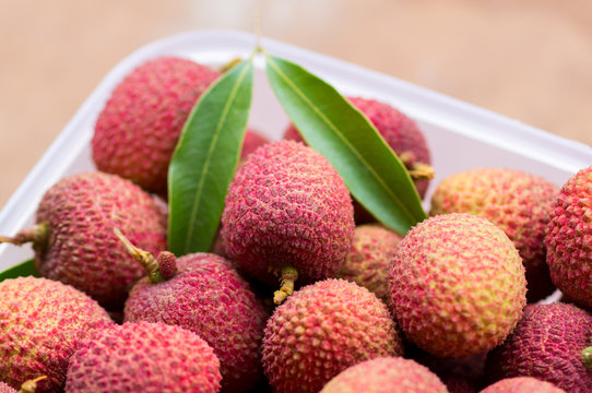 Close up fresh lychee - Selective focus