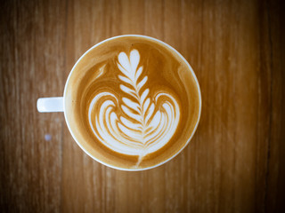 latte art in cafe