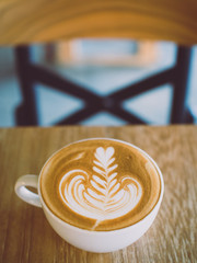 latte art in cafe