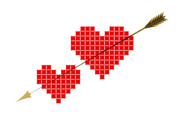 Fototapeta premium Red ice heart, Valentine's day!