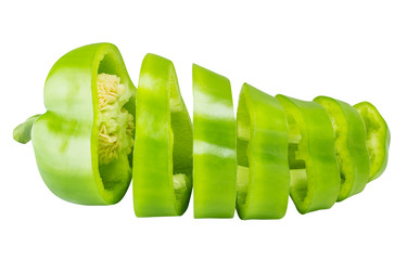 green pepper isolated on white background