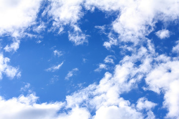 The vast blue sky and clouds sky on sunny summer or spring day.
