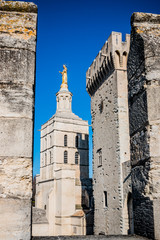 Notre-Dame -des-Doms depuis le donjon de la Cité des papes à Avignon
