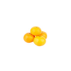 Yellow mandarins, isolated on white