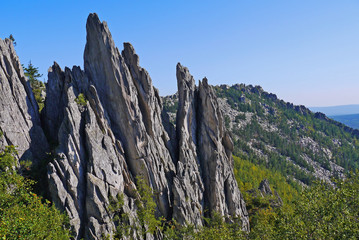 The views of the national Park and beautiful mountains. National Park Taganay, Chelyabinsk oblast,...
