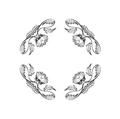 Abstract background with ornamental floral frame.