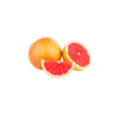 Ripe Grapefruit, isolated on white