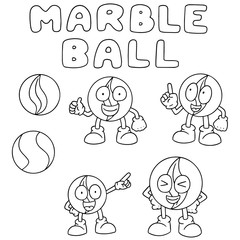 vector set of marble ball