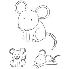 vector set of mouse