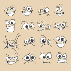 Cartoon faces set
