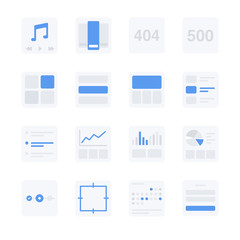 UX and UI icons set 1: User interface display and layout