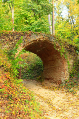 historical arch from ed bricks in Kachanivka park