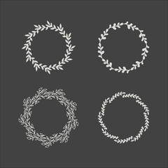 Floral wreath decoration vector.