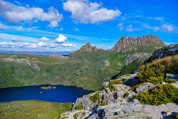 Spectacular panoramic view over Cradle Mountain and Dove Lake at Cradle Mt - Lake St Clair National Park, Tasmania