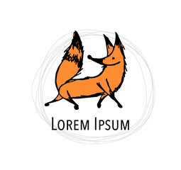 Cute fox, sketch for your design