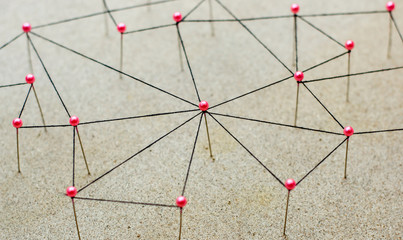 Linking entities. Network, networking, social media, internet co