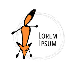 Cute fox, sketch for your design