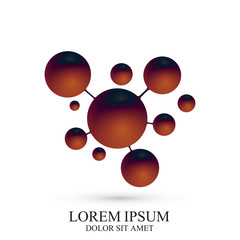 Modern Logotype icon dna and molecule. Vector template Logo for medicine, science, technology , chemistry, biotechnology.