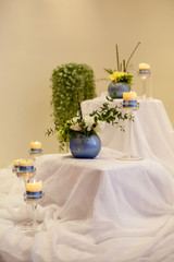 Beautiful wedding reception table decoration
