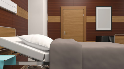 Fototapeta premium Hospital ward. Interior room in the hospital. 3D rendering