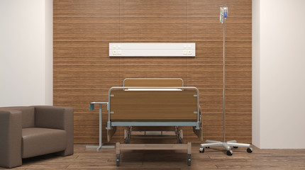 Naklejka na ściany i meble Hospital ward. Interior room in the hospital. 3D rendering