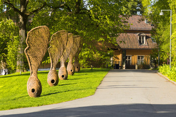 Oslo, Norway. A giant sculptures of maple fruit (The Sycamore Ro - obrazy, fototapety, plakaty