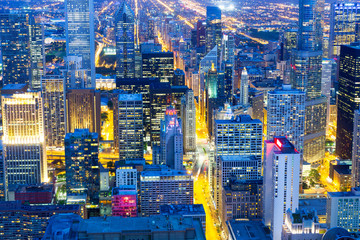 Fototapeta premium Skyscraper buildings, night view